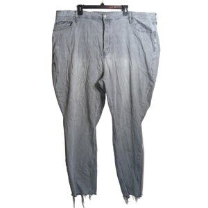 Old Navy Pop Icon Skinny Jeans Womens 28 Gray Extra High Rise Raw Hem Button Fly